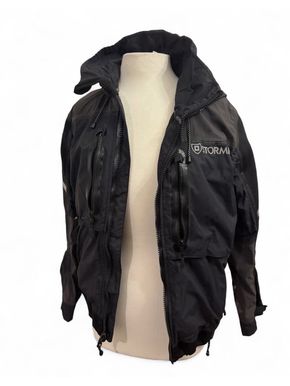 STORMR Fusion Waterproof Jacket Black - Men's Size Medium Neoprene Core Fishing